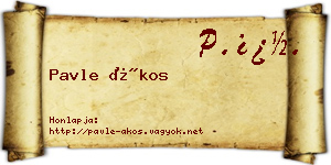 Pavle Ákos névjegykártya
